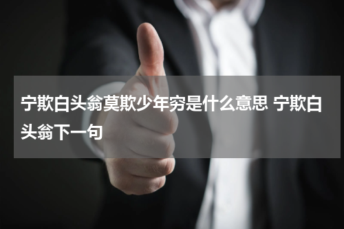 宁欺白头翁莫欺少年穷是什么意思 宁欺白头翁下一句