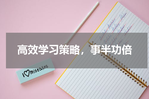 高效学习策略，事半功倍